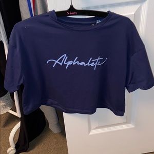 Blue alphalete crop top